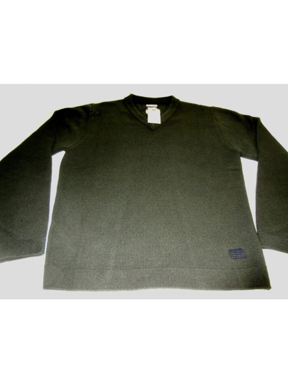 OOBE Brand Men's Heron V Neck Virgin Wool Sweater Fern Green Cozy Ships Free - Picture 2 of 10